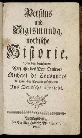 Persilus und Sigismunda, nordische Historie