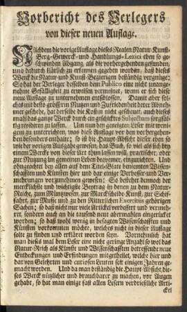 Vorbericht des Verlegers von dieser neuen Auflage