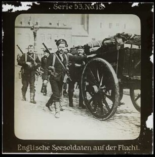 Erster Weltkrieg. Glasdia aus der Lichtbildreihe 53, No. 18 der Firma "Projection für Alle" (Unger und Hoffmann AG, Dresden)