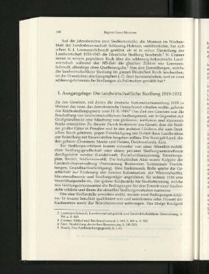 1. Ausgangslage: Die landwirtschaftliche Siedlung 1919-1932.