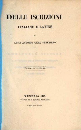Delle iscrizioni italiane e latine. 2