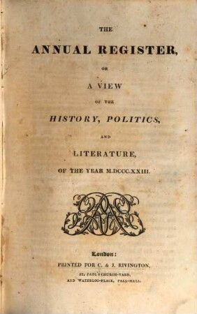 The annual register : world events .... 1823