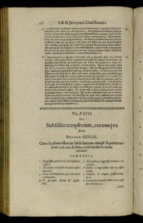 Tit. XXIII. De Subselliis templorum, eorumque jure.
