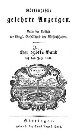 1841,2: Göttingische gelehrte Anzeigen