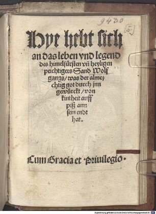 Hye hebt sich an das leben und legend des himelfürsten ... Sand Wolfgangs ...