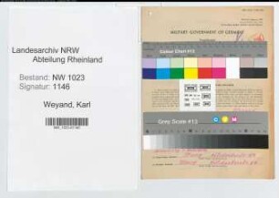 Entnazifizierung Karl Weyand , geb. 01.10.1883 (Bauunternehmer)
