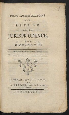 Considérations Sur L'Étude De La Jurisprudence