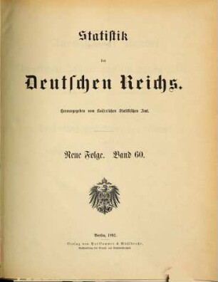 Auswärtiger Handel des deutschen Zollgebiets. 60 = 1891 (1892)