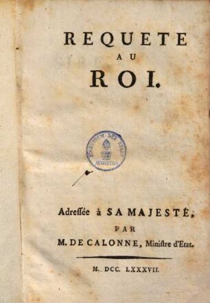 Requete au roi