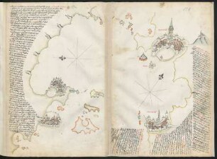 Illustration: f. 19a-19b Methóni und Dubrovnik