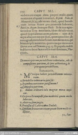 Caput XLII. De municipiorum iurisdictione voluntaria, ubi de compositione partium, de iure arbitrii atq[ue] de prorogata iurisdictione