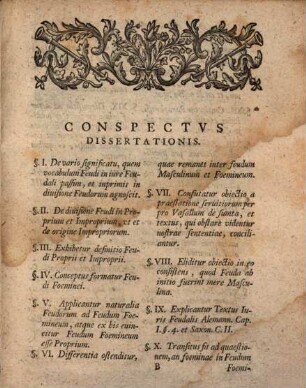 Dissertatio Ivris Fevdalis De Fevdo Foemineo Proprio
