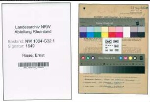 Entnazifizierung Ernst Risse , geb. 09.09.1916 (Ingenieur)