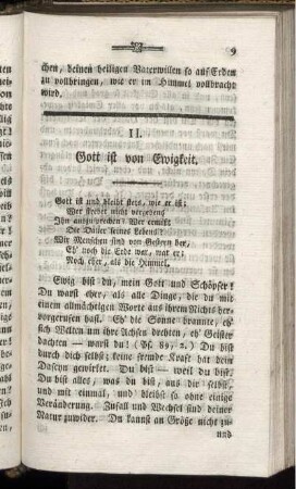 II. Gott ist von Ewigkeit.