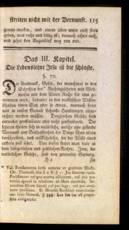 Das III. Kapitel. Die Lebenslehre Jesu ist die schönste