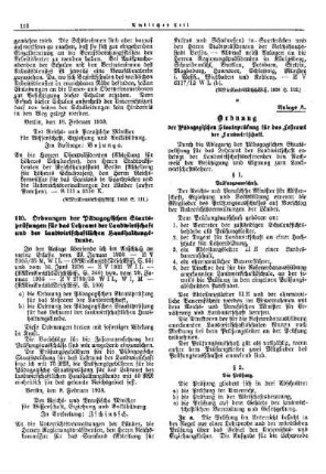 Ordnungen der Pädagogischen Staatsprüfungen für das Lehramt der Landwirtschaft und der landwirtschaftlichen Haushaltungskunde : [Erziehung] ; [Für das Reich] ; [Amtliche Erlasse] ; [Amtlicher Teil]