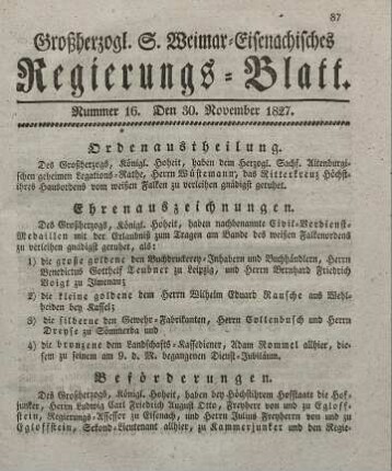 Nr. 16 : 30. November 1827
