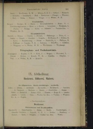 IX. Abtheilung. Baukunst, Bildnerei, Malerei