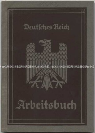 Arbeitsbuch des Arbeitsamtes Brake für einen Bäcker