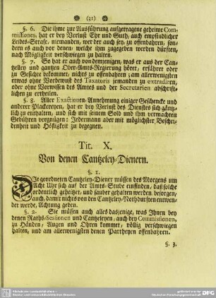 Tit. X. Von denen Cantzeley-Dienern