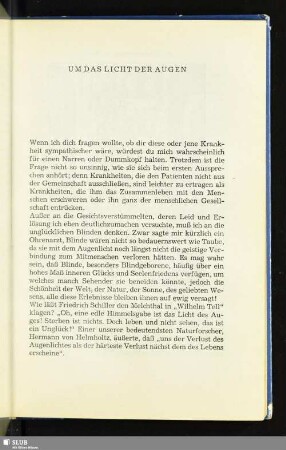 Um Das Licht Der Augen