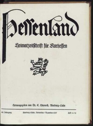 Heft 11/12, November/Dezember 1937