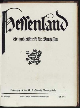 Heft 11/12, November/Dezember 1937