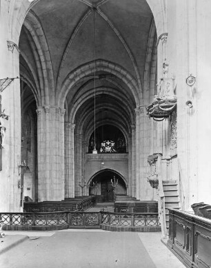 Kolin (Tschechien), St. Bartholomäus, Inneres, nach Westen, Chor 1360-1378 von Peter Parler
