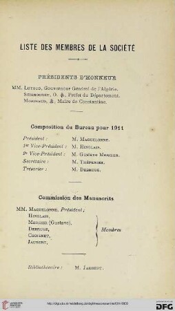Liste des membres de la Société