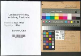 Entnazifizierung Otto Schoen , geb. 19.07.1891 (Steuerinspektor)