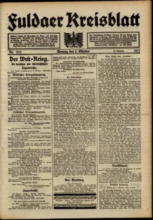 Ausgabe vom Montag, den 08. Oktober 1917.