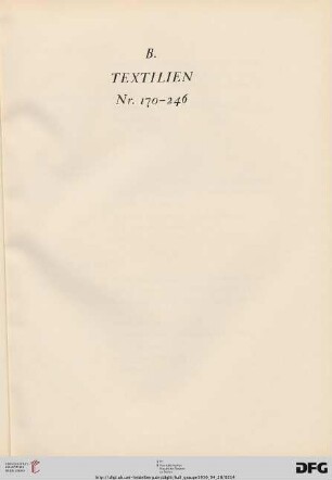 B Textilien (Nr. 170-246)