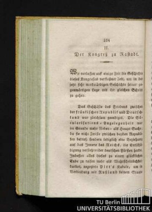 II. Der Kongress zu Rastadt.