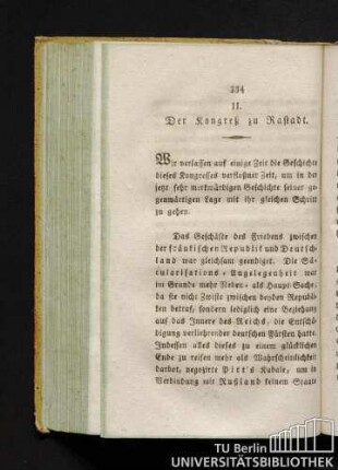 II. Der Kongress zu Rastadt.