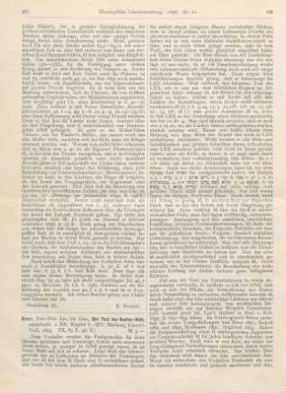 287-289 [Rezension] Beer, Georg, Der Text des Buches Hiob, untersucht. 1. Heft. Kapitel I - XIV