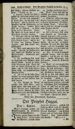 Der Prophet Haggai.