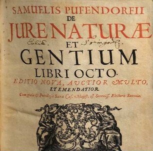 Samuelis Pufendorfii De iure naturae et gentium libri octo