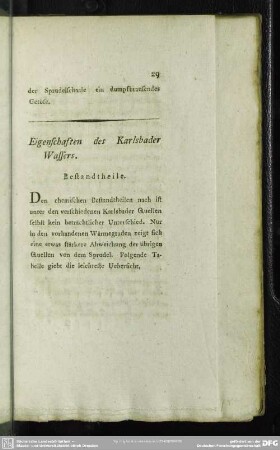 Eigenschaften des Karlsbader Wassers