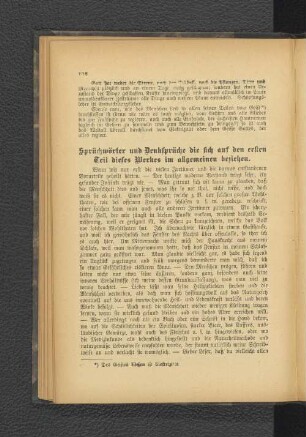 Sprüchwörter und Denksprüche die sich auf den ersten Teil dieses Werkes im allgemeinen beziehen.