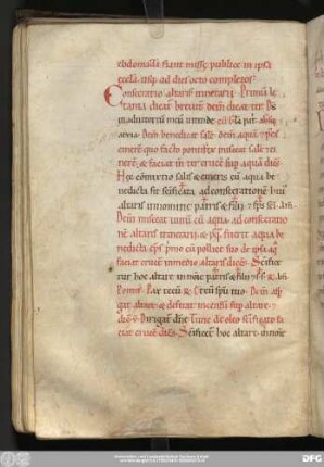 Consecratio altaris itinerarii.