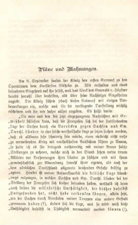 Pläne und Mahnungen.