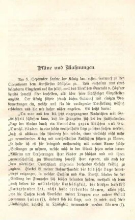 Pläne und Mahnungen.