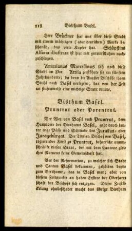 Bisthum Basel. Pruntrut oder Porentrui