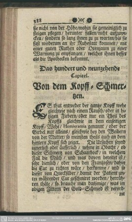 Das hundert und neunzehende Capitel. Von dem Kopff-Schmertzen