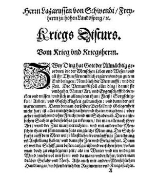 Vom Krieg vnd Kriegsherrn.
