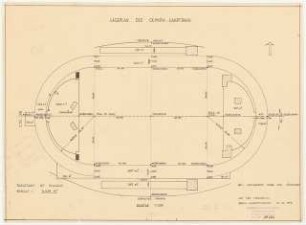 Olympia-Stadion Berlin: Lageplan der Olympia-Kampfbahn 1:500