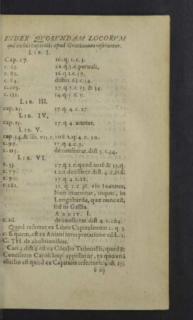 Index quorundam locorum.