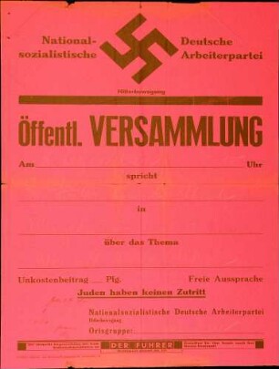 Versammlung der NSDAP-Ortsgruppe Renchen: Was will Adolf Hitler?