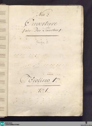 Der Taucher. Excerpts - Don Mus.Ms.S.B.3 Nr.2 : orch; KWV 1110