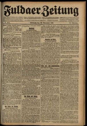 Ausgabe vom Mittwoch, den 28. November 1917.